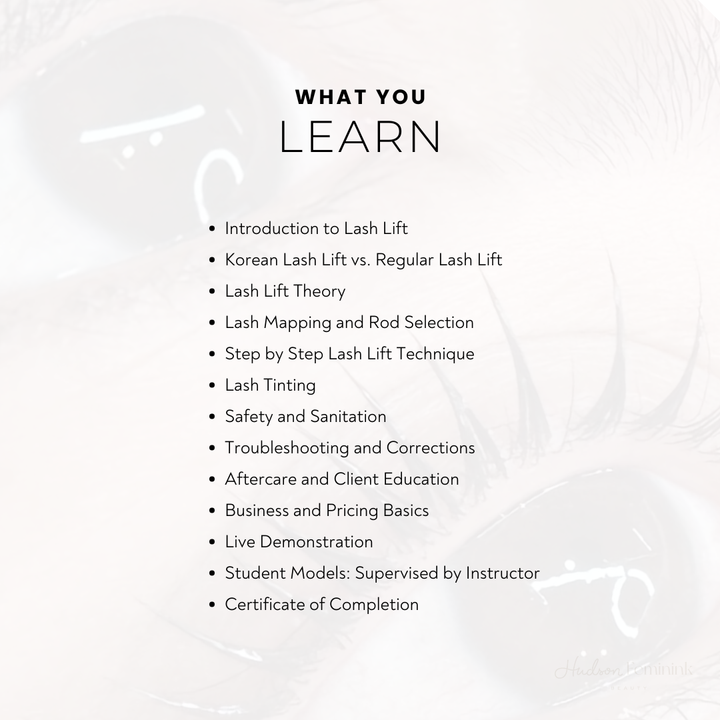 K-Beauty Lash Lift and Tint Class with Senior Artist Leyna